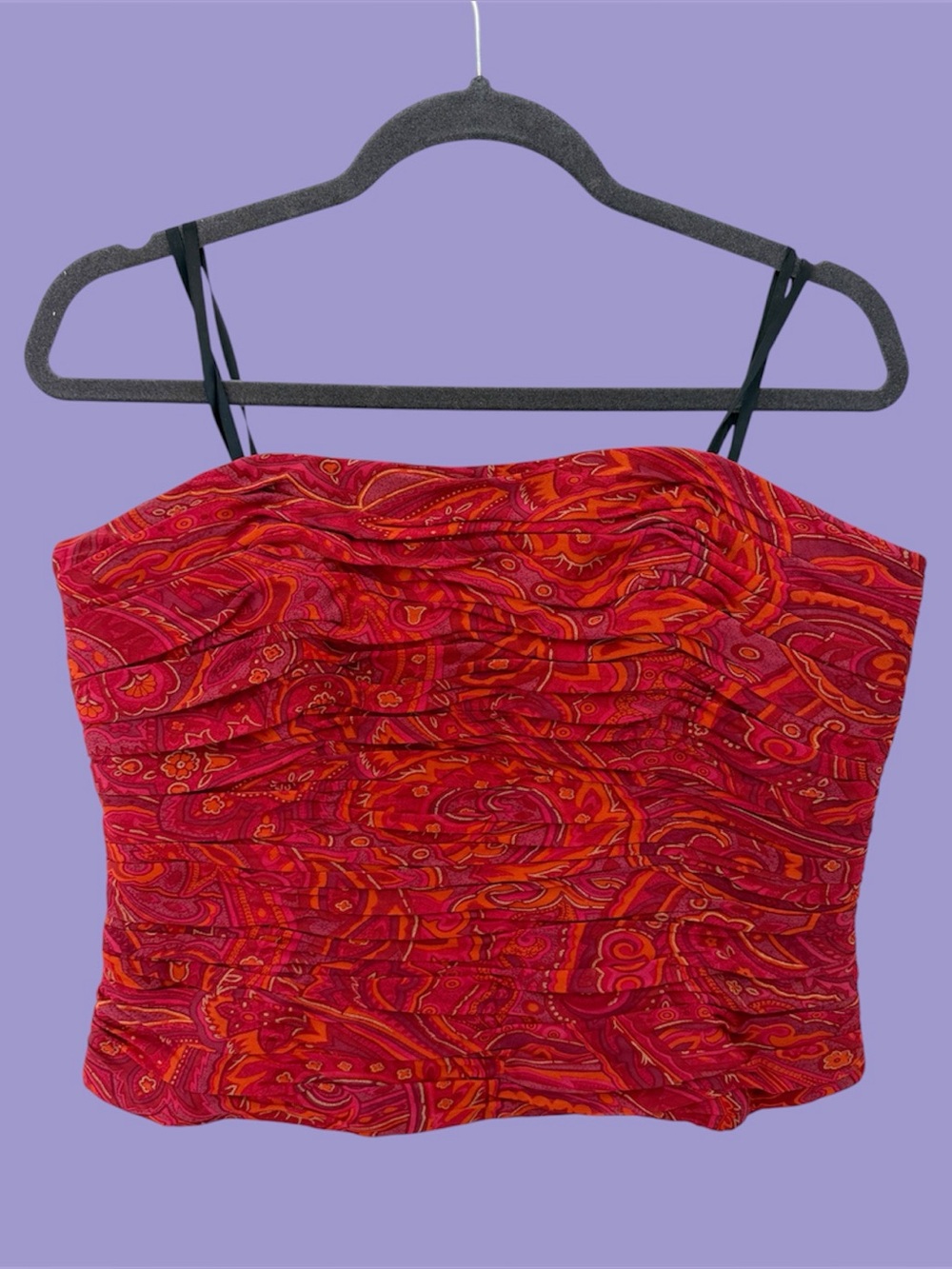 90s vintage Melinda Eng paisley bustier top